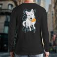 I Love My Siberian Husky White Snow Dog With Blue Eyes Back Print Long Sleeve T-shirt