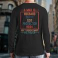 A Man Is Husband Daddy Son Protector Hero Fathers Day Back Print Long Sleeve T-shirt