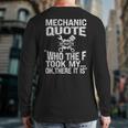 Mechanic Car Guy Mechanic Quote Back Print Long Sleeve T-shirt