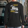 Mens Best Truckin' Grumpa Ever Tee Trucker Fathers Day Back Print Long Sleeve T-shirt