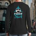 Mens Chief Shark Wearing Cool Sunglasses Grandpa Back Print Long Sleeve T-shirt