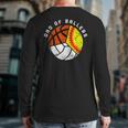 Mens Dad Of Ballers Softball Volleyball Basketball Dad Back Print Long Sleeve T-shirt
