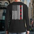 Mens Father's Day Best Dad Ever Usa American Flag Back Print Long Sleeve T-shirt