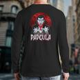 Mens Halloween Dad Dracula Costume Dadcula Back Print Long Sleeve T-shirt