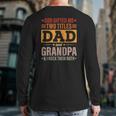 Mens God ed Me Two Titles Dad And Grandpa Father's Day Back Print Long Sleeve T-shirt