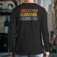 Mens Retro Uncle Godfather Legend Uncle Father's Day Back Print Long Sleeve T-shirt