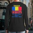 Mens Vintage Romanian Grandpa Romania Flag For Father's Day Back Print Long Sleeve T-shirt