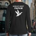 Mens World's Best Papaw Duck Hunters Grandpa Back Print Long Sleeve T-shirt