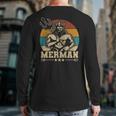 Merdaddy Mermaid Dad Costume Fathers Day Party Outfit Merman Back Print Long Sleeve T-shirt