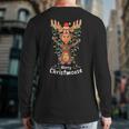 Merry Christmoose Christmas Moose Xmas Tree Lights Back Print Long Sleeve T-shirt