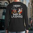 Merry Laxmas Ugly Christmas Lacrosse Santa Reindeer Back Print Long Sleeve T-shirt