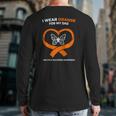 Ms Butterfly Father Dad Multiple Sclerosis Awareness Back Print Long Sleeve T-shirt