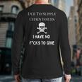 No Fucks To Give Due To Supply Chain Issues Zero Fucks Back Print Long Sleeve T-shirt