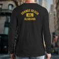 Orange Beach Al Alabama Gym Style Distressed Amber Print Back Print Long Sleeve T-shirt