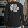 Papa Bear Husband Protector Hero Dad Father's Day Back Print Long Sleeve T-shirt
