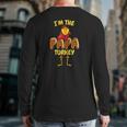 Papa Turkey Matching Family Outfit Thanksgiving Back Print Long Sleeve T-shirt