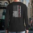 Papa With Us American Flag Back Print Long Sleeve T-shirt