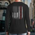 For Papa World's Most Badass Grandpa American Flags Back Print Long Sleeve T-shirt
