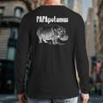 Papapotamus Father Hippo Dad Father's Day Papa Hippopotamus Back Print Long Sleeve T-shirt