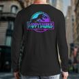 Pappysaurus Dinosaur Rex Father Day For Dad Back Print Long Sleeve T-shirt