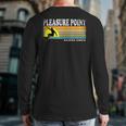 Pleasure Point Santa Cruz Retro Surfer Beach Souvenir Back Print Long Sleeve T-shirt