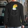 Pocket White Bellied Caique Cute Parrot Birb Memes Back Print Long Sleeve T-shirt