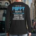 Poppy Grandpa Fathers Day Tshirt Back Print Long Sleeve T-shirt