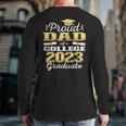 Proud Dad Of 2023 College Graduate Family 23 Graduation Back Print Long Sleeve T-shirt