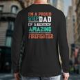 Proud Stepdad Of A Freakin Awesome Firefighter Stepfather Back Print Long Sleeve T-shirt