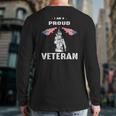 Proud Veteran Thank You Veterans On Veterans Day With Flag Back Print Long Sleeve T-shirt