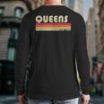 Queens Ny New York City Home Roots Retro 70S 80S Back Print Long Sleeve T-shirt