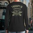 Therapy Is Expensive Wind Is Free Biker Dad Motorcycle Men Back Print Long Sleeve T-shirt