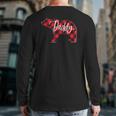 Red Buffalo Plaid Daddy Bear Matching Family Christmas Pj Back Print Long Sleeve T-shirt