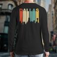 Retro 1970'S Style Dallas Texas Skyline Back Print Long Sleeve T-shirt