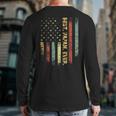 Retro Best Papaw Ever Vintage American FlagFor Dad Back Print Long Sleeve T-shirt