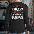 Retro My Favorite Hockey Player Calls Me Papa Fathers Day Back Print Long Sleeve T-shirt