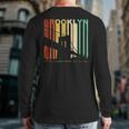 Retro New York Brooklyn Bridge Vintage City Skyline Nyc Ny Back Print Long Sleeve T-shirt