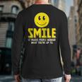 Smile It Makes People Wonder What You're Up To Happy Fun Back Print Long Sleeve T-shirt