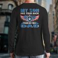 My Son Has Your Back Proud Air Force Dad Military Father Back Print Long Sleeve T-shirt