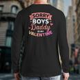 Sorry Boys Daddy Is My Valentine's Day Back Print Long Sleeve T-shirt