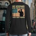 My Stepson Has Your Back Proud Army Stepdad Father Back Print Long Sleeve T-shirt