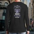 Stomach Cancer Awareness Periwinkle Ribbon Hero Dad Back Print Long Sleeve T-shirt