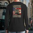 I Support Truckers Freedom Convoy 2022 American Canada Flags Back Print Long Sleeve T-shirt