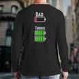 Tired Twin Dad Low Battery Charge Meme Image Back Print Long Sleeve T-shirt
