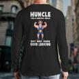 Uncle Huncle Mustache Bodybuilder Gym Workout Back Print Long Sleeve T-shirt