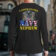 Us Military Navy Nephew With American Flag Veteran Back Print Long Sleeve T-shirt