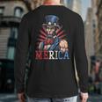 Usa 4Th Of July Abraham Lincoln Workout Muscles Back Print Long Sleeve T-shirt