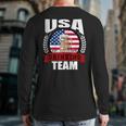 Usa Drinking Team American Flag 4Th Of July Idea Back Print Long Sleeve T-shirt