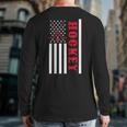 Usa Flag Patriotic American Pride Hockey Player Hockey Back Print Long Sleeve T-shirt