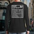 Veteran Pilot Nutrition Facts For Dad Grandpa Plane Back Print Long Sleeve T-shirt